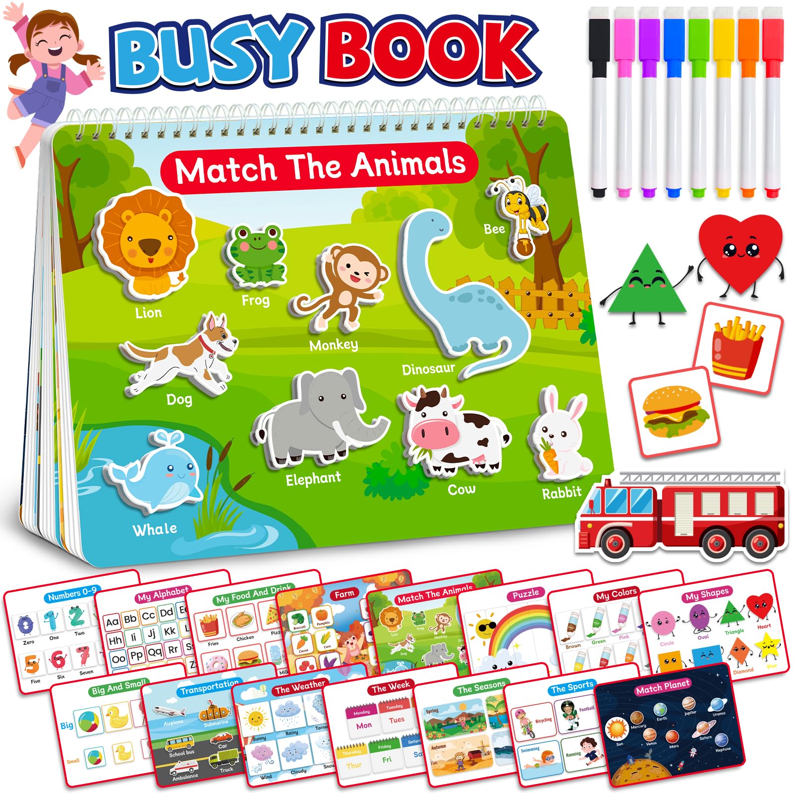 Benresive Busy Book for Toddlers 3-5 8x12 inch booklet