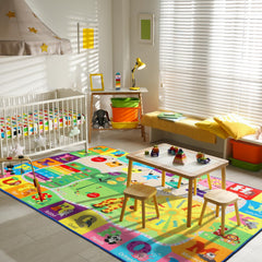 BENRON 4x6 Kids Rug double antiskid backing with nylon and TPR