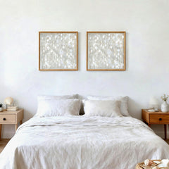 Capiz shell artwork ready to hang with hardware Bergamot