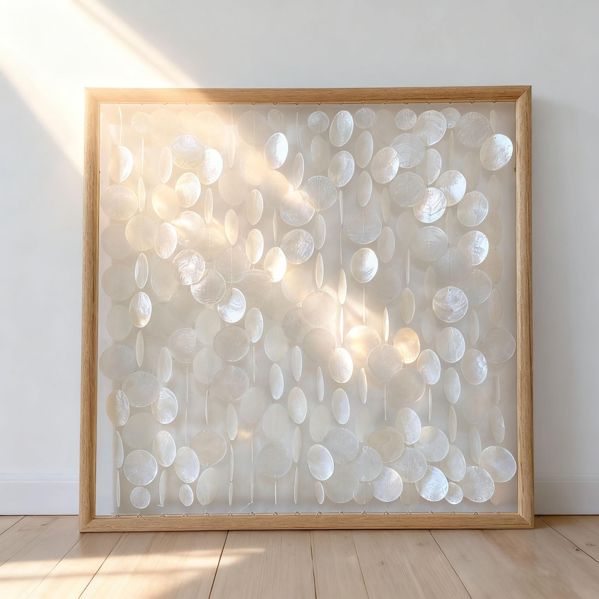 Bergamot 3D handmade Capiz Shell Wall Art 24x24 with wooden frame