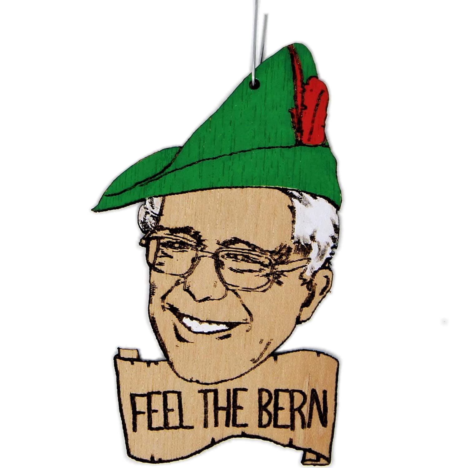 Bernie Sanders Christmas Ornament birch wood handmade in USA