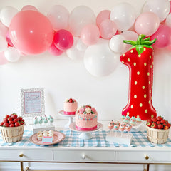 berry first birthday decor balloon centerpiece
