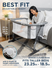 Baby Delight Beside Me Dreamer Bassinet 6-position height adjustment