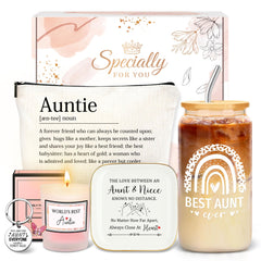 Best Aunt glass cup 16oz with lid and straw