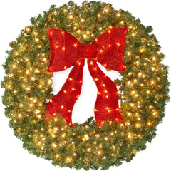 Best Choice Products 48in artificial pre-lit fir wreath