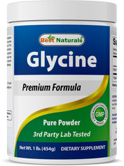 Best Naturals Glycine Powder 1 lb container label