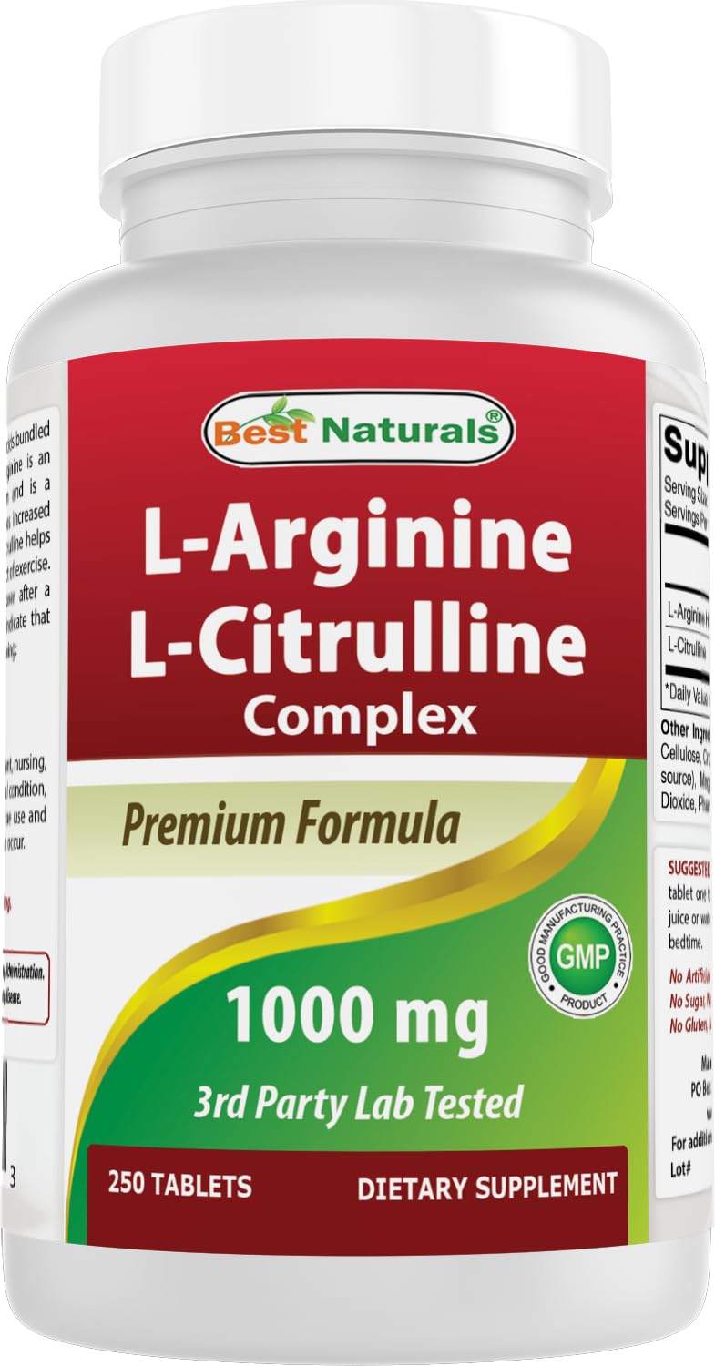 Best Naturals L-Arginine L-Citruline Complex Tablets bottle label