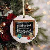 Best Principal Ever ceramic ornament close up
