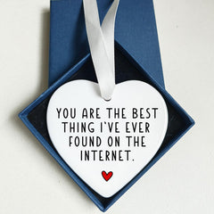 Gift box ready Valentine keepsake ornament