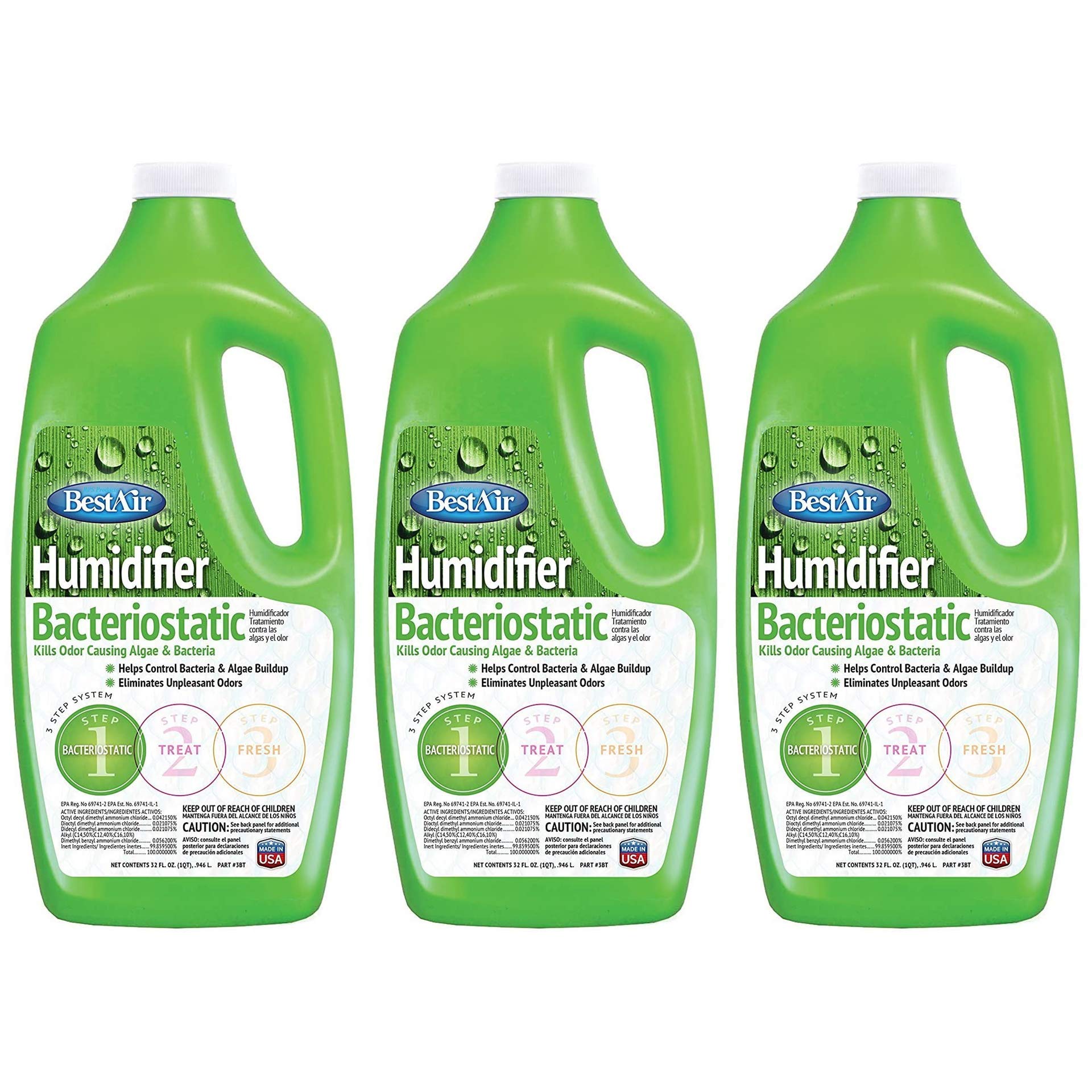 BestAir 3BT Original Humidifier Water Treatment bottle label