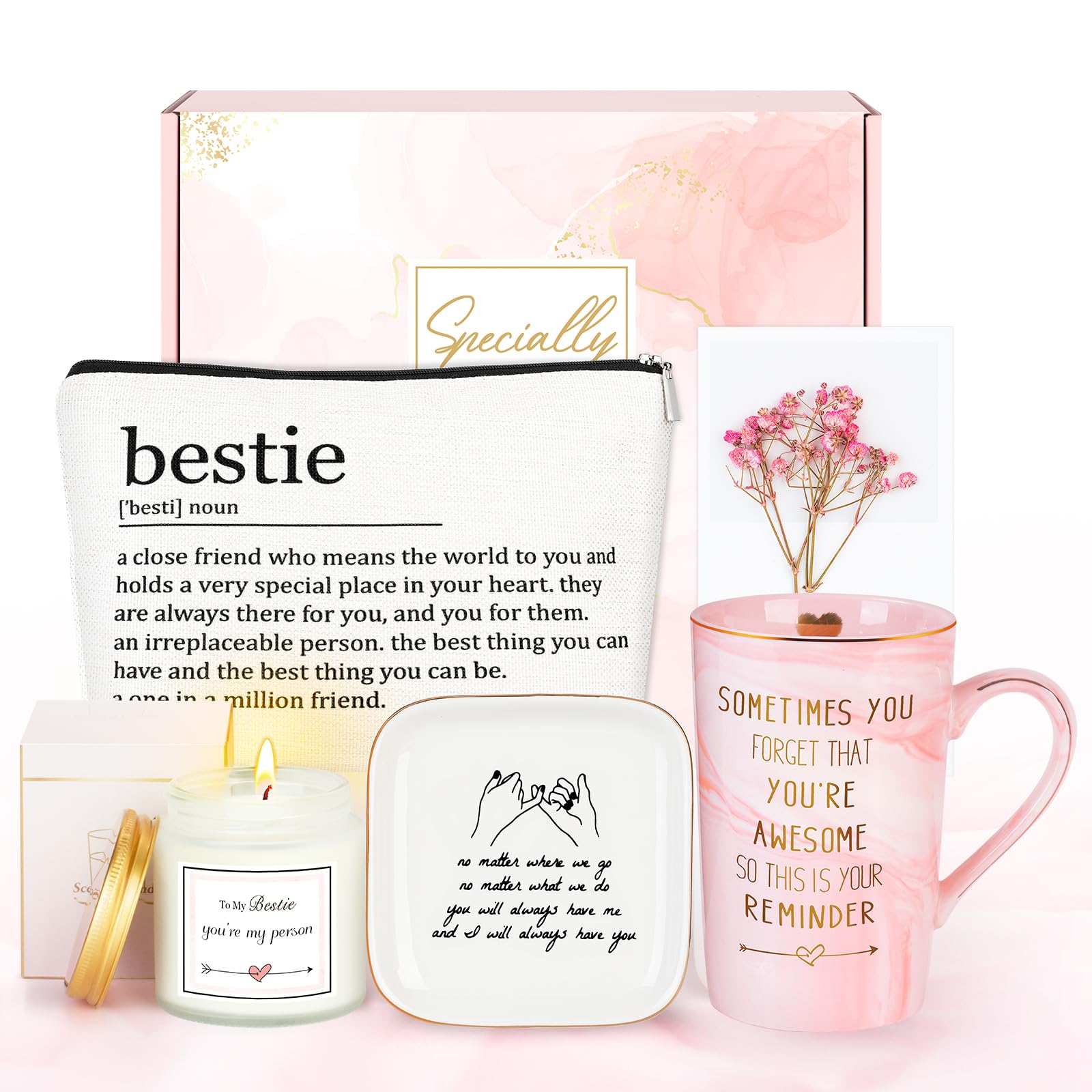 Best Friend Birthday Gifts for Women gift basket with 12oz ceramic mug