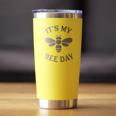 Bevvee Bee Day Insulated Tumbler with clear slider lid