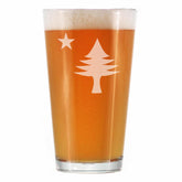Bevvee Old Maine Flag Pint Glass for Mainers 16 oz with packaging