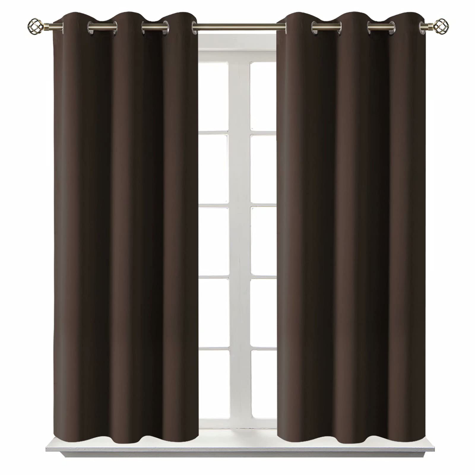 BGment short curtains for small window 38x45 panel set