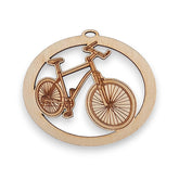 Bicycle Ornament personalized birch wood 3x3.5 inch hanging charm