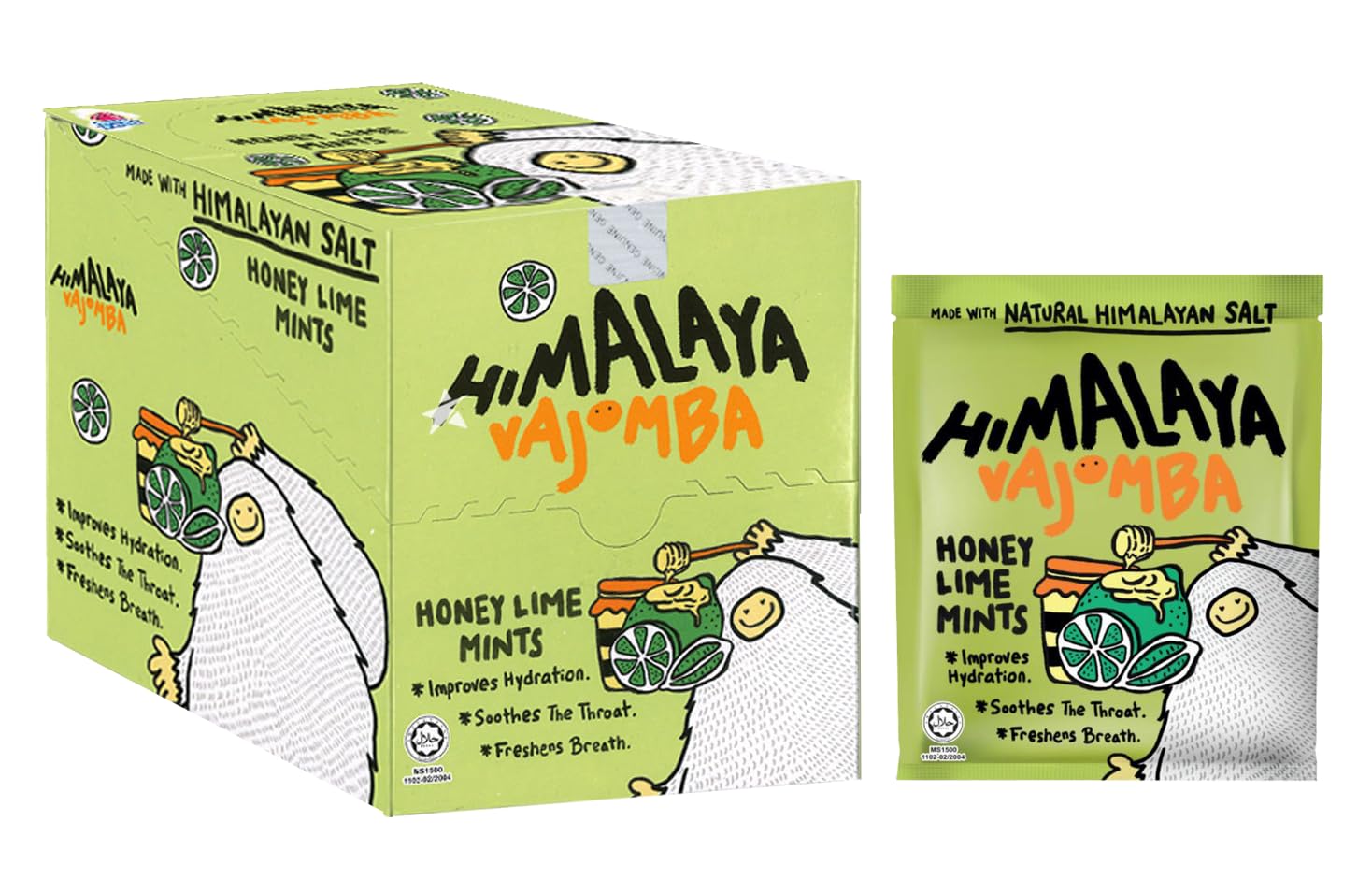 Big Foot Himalaya Salt Candy Honey Lime Mints Pack of 12