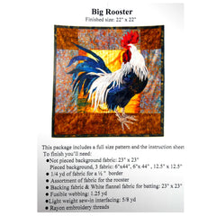 Big Rooster applique pattern illustration for quilt