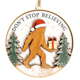 Bigfoot Gifts Funny Christmas Ornaments wooden ornament