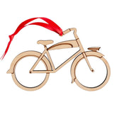 Bike Christmas Ornament Retro Boy Bicycle made from maple wood