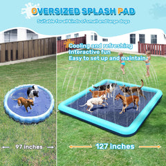 127 inch diagonal square splash pad with upgraded hose connection