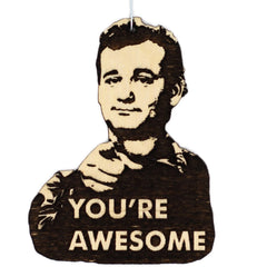 Bill You're Awesome wood Christmas ornament birch wood