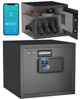 Billconch Smart Gun Safe front view with four pistol capacity