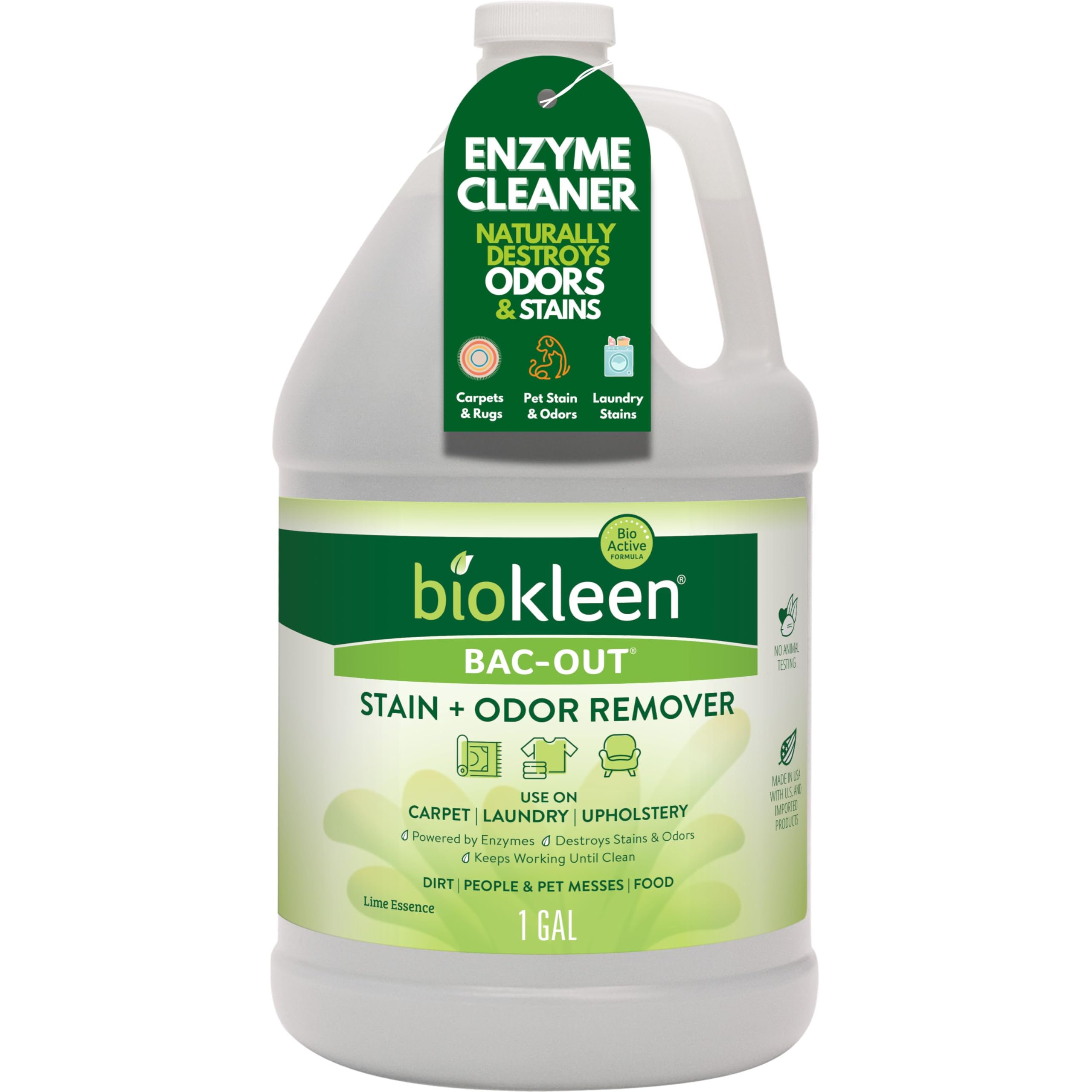Biokleen Bac Out Enzyme Cleaner lime scent bottle