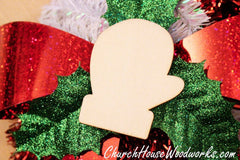 Birch veneer mitten shape 2 inch cutout for DIY projects