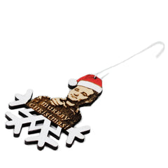Birch wood ornament with acrylic paint and hanger