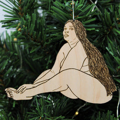 Birch wood ornament handmade USA Portland studio
