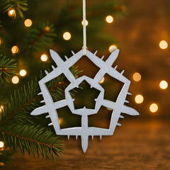Birch wood ornament finished in silver for Christmas tree
