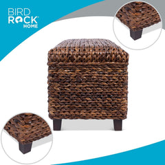Interior storage space of BirdRock Home Abaca Storage Bench for blankets and pillows