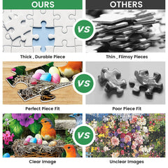 birds eggs and flowers in spring puzzle design