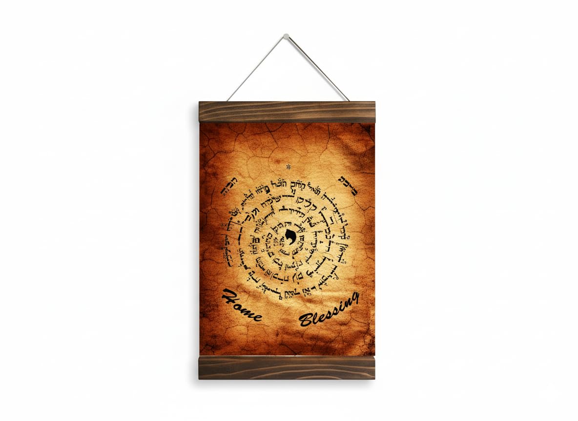 Birkat Habayit framed canvas wall art with Hebrew blessing