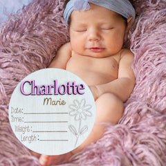 Birth Announcement Name Sign 5 inch size display
