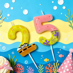 25 birthday cake topper cartoon numeral candle