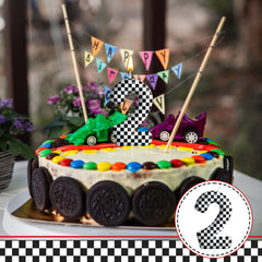 Candle size 2.36 by 1.54 inches shown on cake