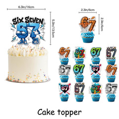 Cupcake toppers for 6 7 Birthday Decorations kit