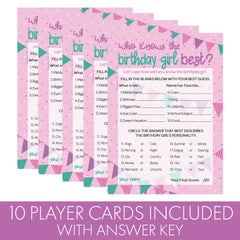 10 card sleepover game for birthday party