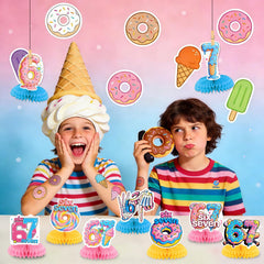 donut themed table decorations for birthday
