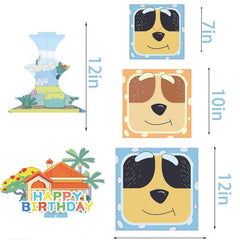 Blue house birthday party cupcake display stand for kids