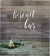 Biscuit Bar acrylic take one sign front view 8x10