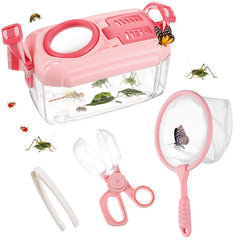 Biubee bug catcher for kids pink outdoor toy set with butterfly net