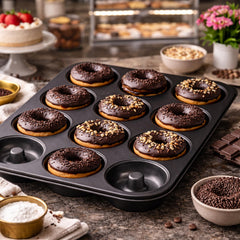 12-cavity donut mold carbon steel pan by Biubumtu