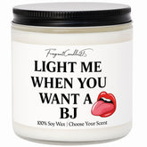 BJ Candle couples candle product image with cheeky message