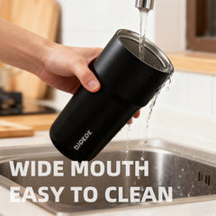 Double-wall vacuum insulation keeps drinks cold hot