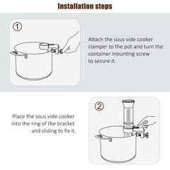 Clamp securely fixes sous vide to pot for KitchenBoss models