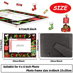 Black 4x6 inch photo frame with horizontal layout for Christmas