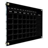 Black acrylic dry erase board calendar example