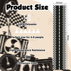 Black and White Checkered Table Cloth Decor for Cars Theme